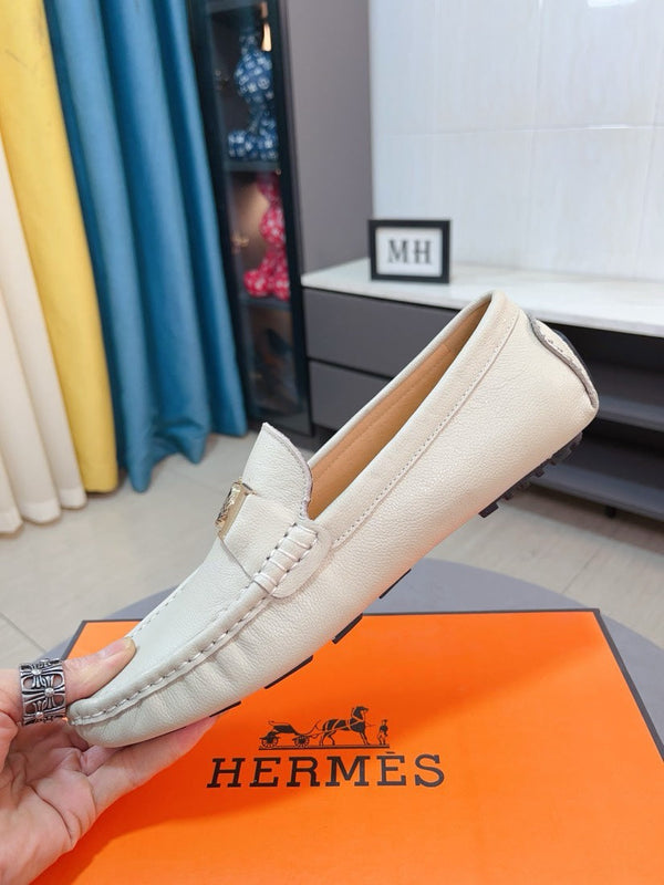 HM Men's Loafer White Cowhide 521949