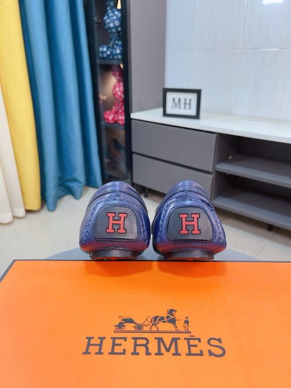 HM Men's Loafer Navy Blue Cowhide 521945