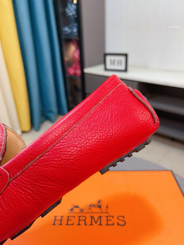 Mocassino da uomo HM in pelle di vacchetta rossa 521946