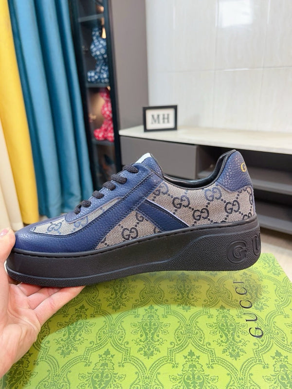GG Men's Platform Sneaker Blue Cowhide 523418