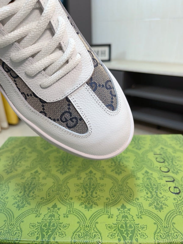 GG Men's Platform Sneaker White Blue Cowhide 523419