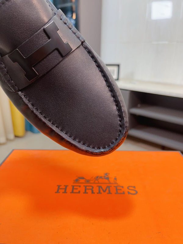 HM Men's Loafer Black Cowhide Fur Lining 524403