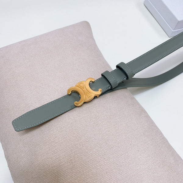 CEL 25mm Triomphe Belt Gray Green Taurillon Leather 176672