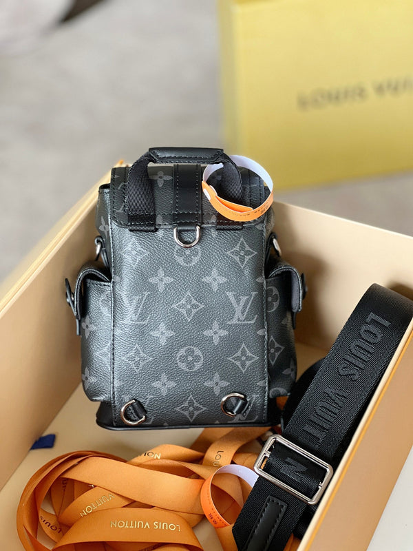 LV 24 Nano Christopher Handbag Black Monogram Eclipse Canvas