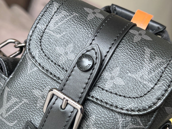 LV 24 Nano Christopher Handbag Black Monogram Eclipse Canvas