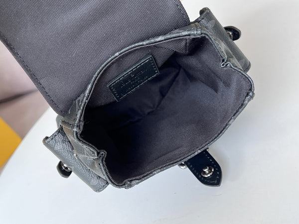 LV 24 Nano Christopher Handbag Black Monogram Eclipse Canvas