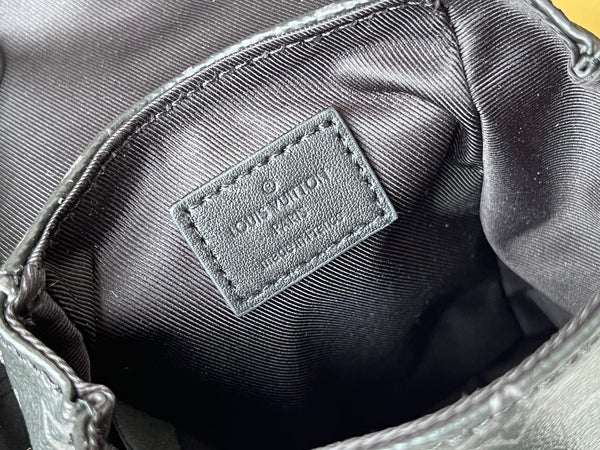 LV 24 Nano Christopher Handbag Black Monogram Eclipse Canvas