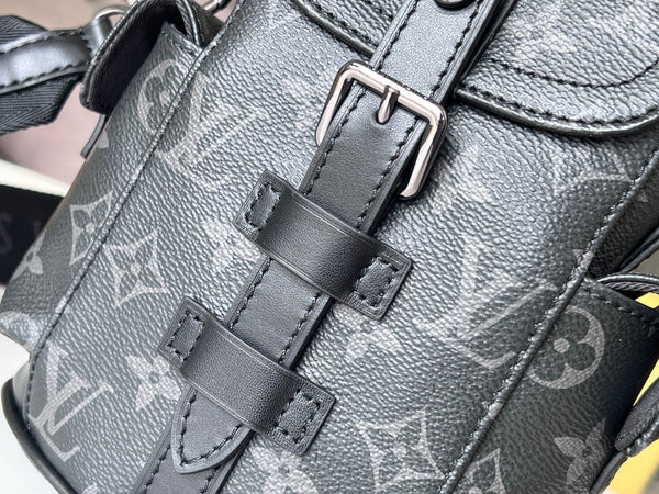 LV 24 Nano Christopher Handbag Black Monogram Eclipse Canvas