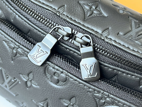 LV Rush Bumbag Black Monogram Shadow calfskin