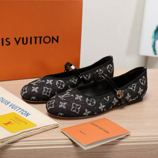Tessuto denim monogramma nero piatto Romy LV 25C 218303
