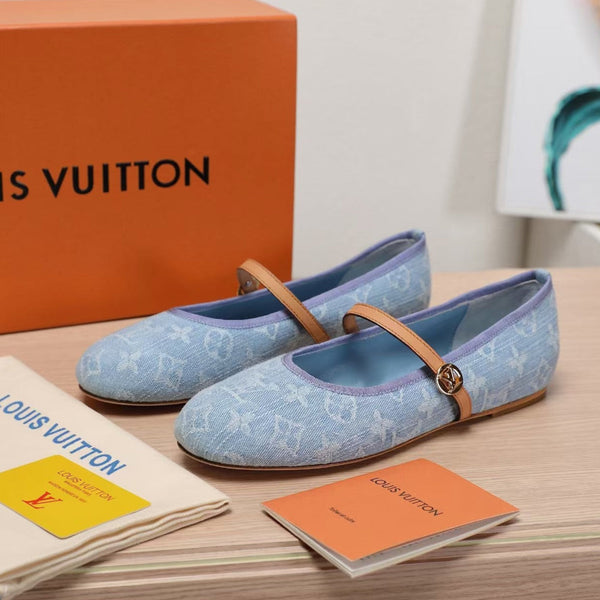Tessuto denim monogramma blu pastello LV 25C Romy 218302