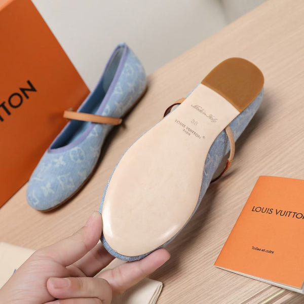 Tessuto denim monogramma blu pastello LV 25C Romy 218302