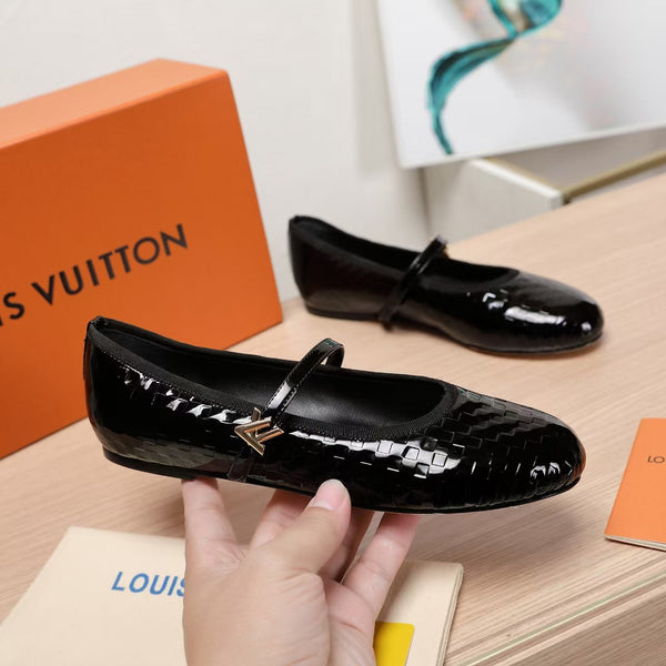 LV Romy Flat Black Damier Patent calf Leather 218322