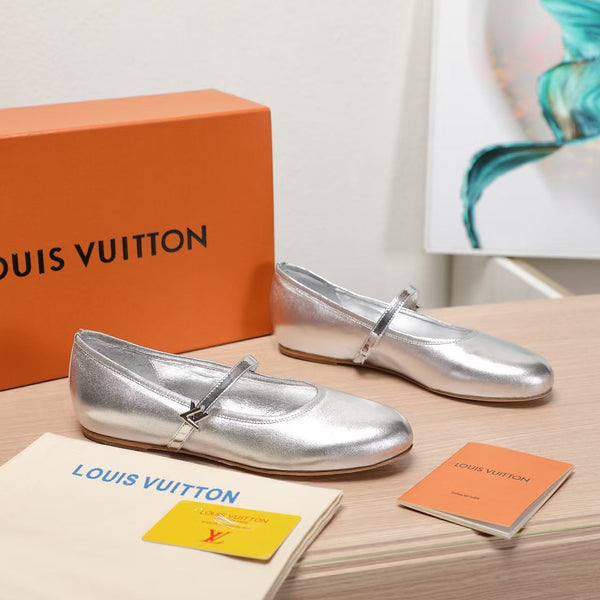 LV Romy Flat Silver Color Metallic Lambskin 218323