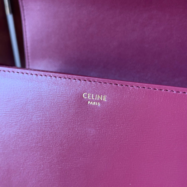 classique triomphe 22 dark red calfskin gold hardware