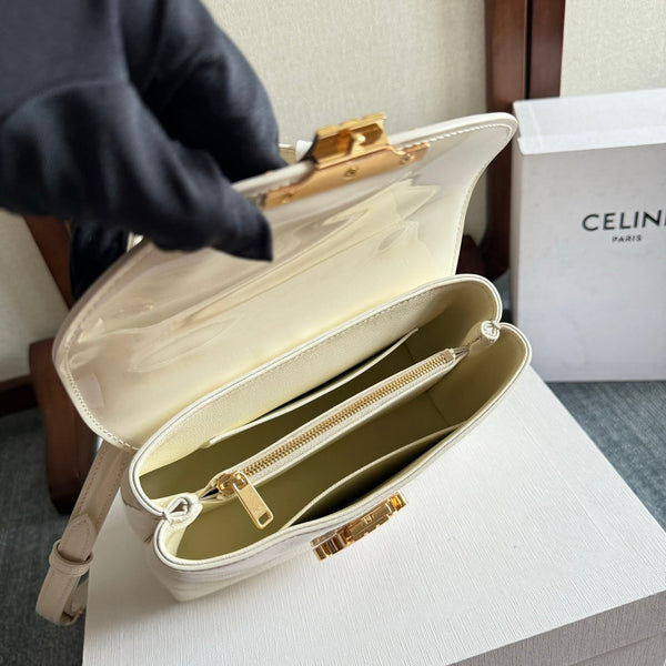 TEEN NINO BAG 20 IN WHITE GLOSSY CALFSKIN GOLD HARDWARE