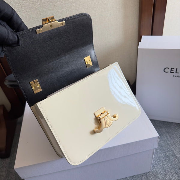 TEEN GARANCE BAG 18 IN BLACK AND WHITE PATENT CALFSKIN