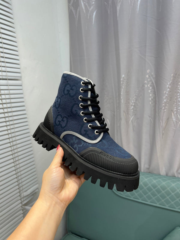 GG Men's 25 Lace up Boot Black Blue Canvas 720793