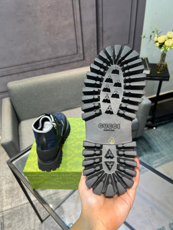 GG Men's 25 Lace up Boot Black Blue Canvas 720793