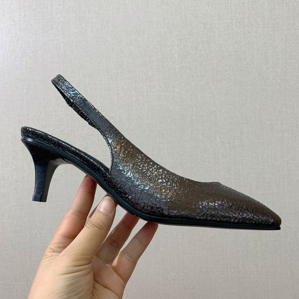 Rebecca Slingbacks 50 Black Brown Calfskin