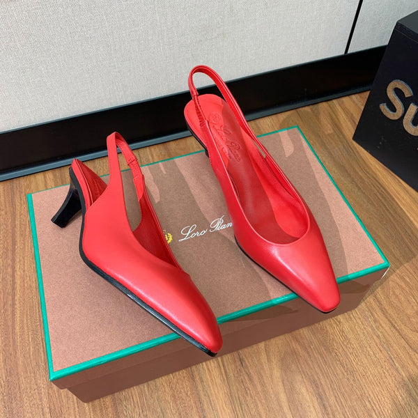 Rebecca Slingbacks 50 Red Calfskin