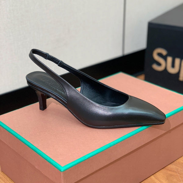Rebecca Slingbacks 50 Black Calfskin