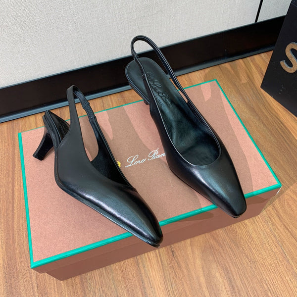 Rebecca Slingbacks 50 Black Calfskin