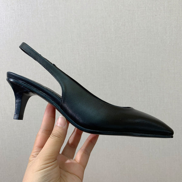 Rebecca Slingbacks 50 Black Calfskin