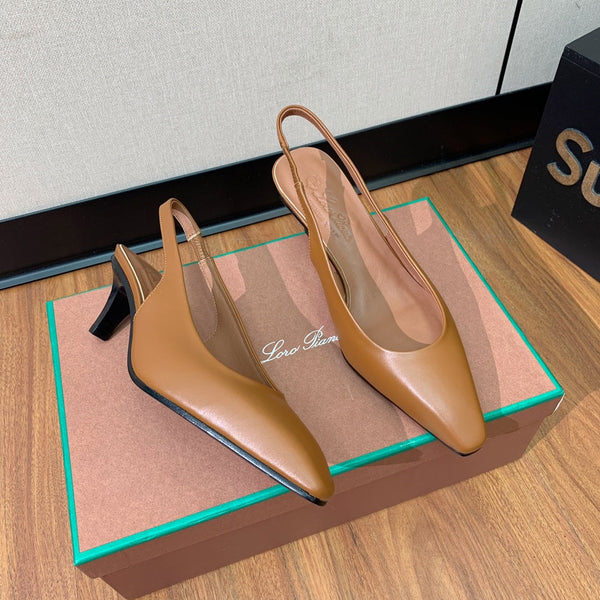 Rebecca Slingbacks 50 Saddle Brown Calfskin