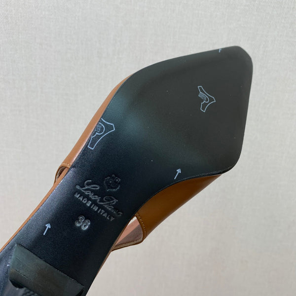 Rebecca Slingbacks 50 Saddle Brown Calfskin