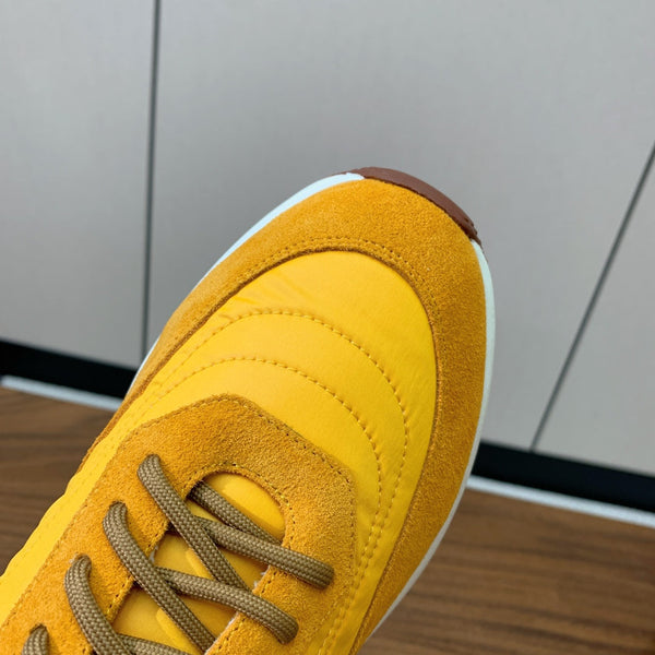 LP Week End Walk Sneaker In Yellow Mix Dark Yellow Denim Fabric And Sudede 984385