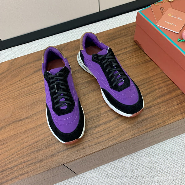 LP Week End Walk Sneaker In Purple Mix Black Denim Fabric And Sudede 984390