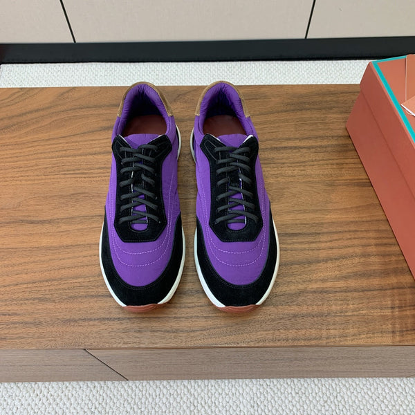 LP Week End Walk Sneaker In Purple Mix Black Denim Fabric And Sudede 984390