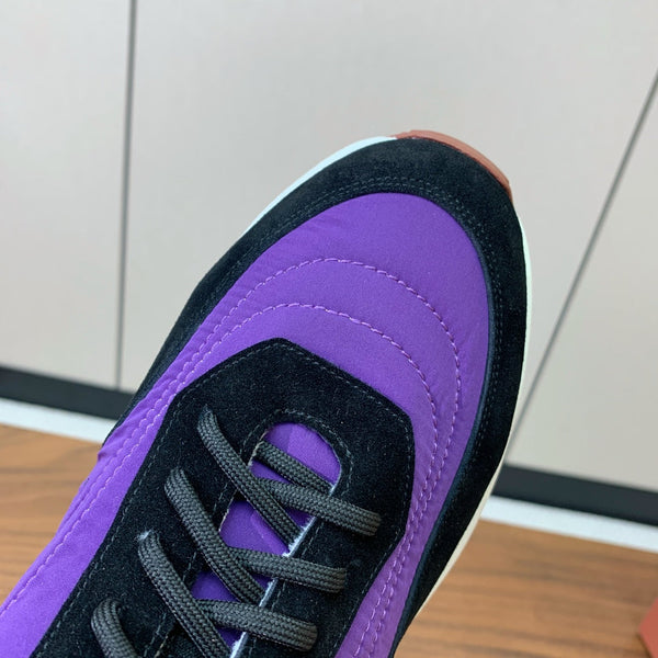 LP Week End Walk Sneaker In Purple Mix Black Denim Fabric And Sudede 984390