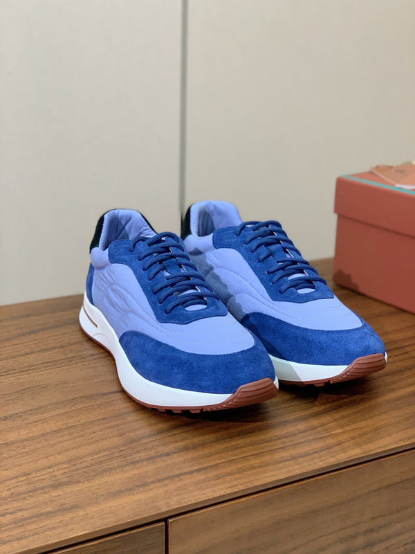 LP Week End Walk Sneaker In Could Blue Mix Blue Denim Fabric And Sudede 984386