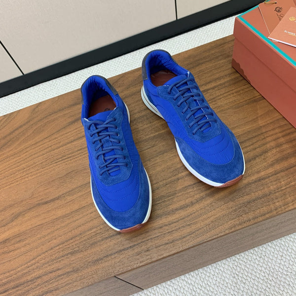 LP Week End Walk Sneaker In Blue Mix Dark Grey Denim Fabric And Sudede 984388