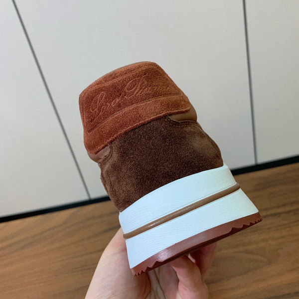 LP Week End Walk Sneaker In Tawny Mix Earth Brown Denim Fabric And Sudede 984389