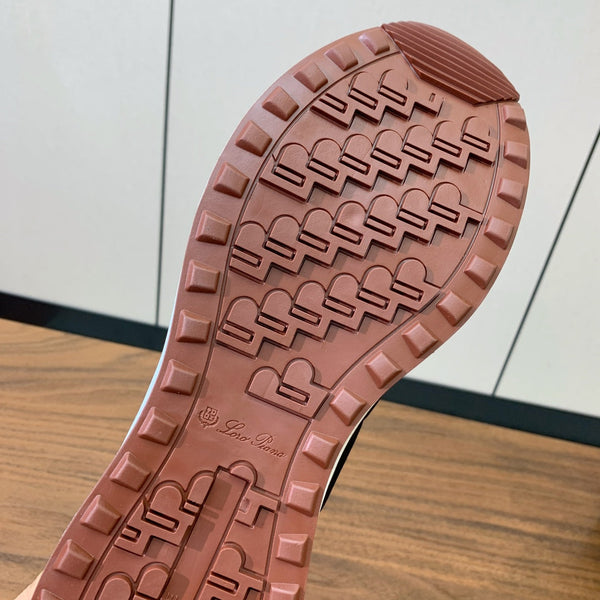 LP Week End Walk Sneaker In Black Mix Navy Blue Denim Fabric And Sudede 984391