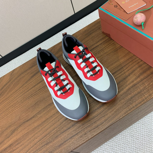 Sneaker LP Week-End Walk in tessuto a rete bianco grigio scuro e rosso 984409