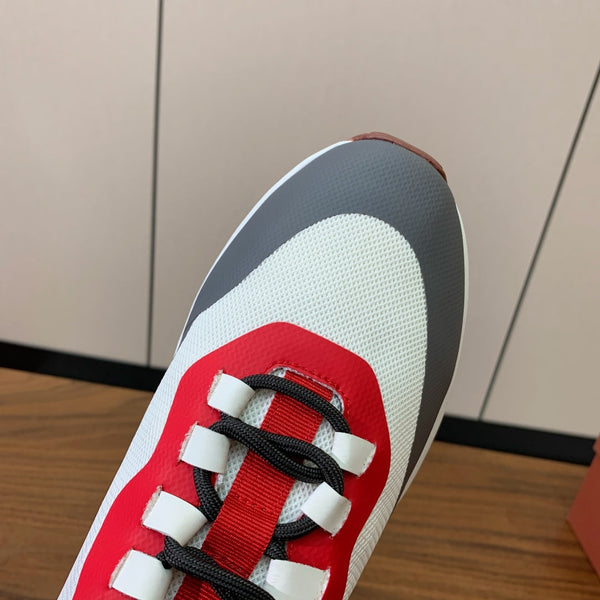 Sneaker LP Week-End Walk in tessuto a rete bianco grigio scuro e rosso 984409