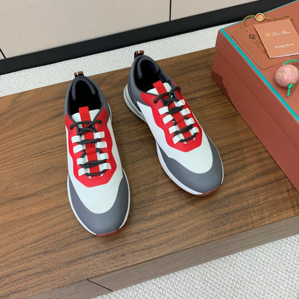 Sneaker LP Week-End Walk in tessuto a rete bianco grigio scuro e rosso 984409