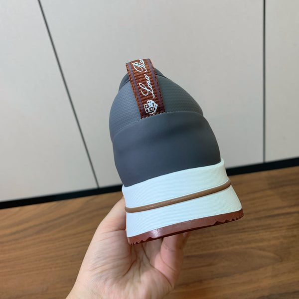 Sneaker LP Week-End Walk in tessuto a rete bianco grigio scuro e rosso 984409