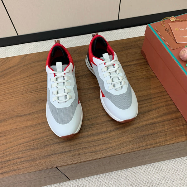 Sneaker LP Week-End Walk in tessuto a rete grigio bianco rosso nero 984407