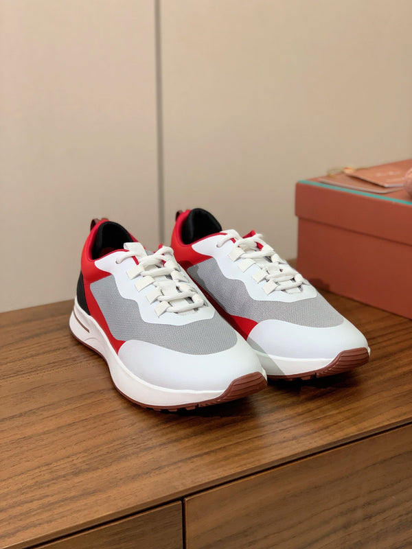 Sneaker LP Week-End Walk in tessuto a rete grigio bianco rosso nero 984407