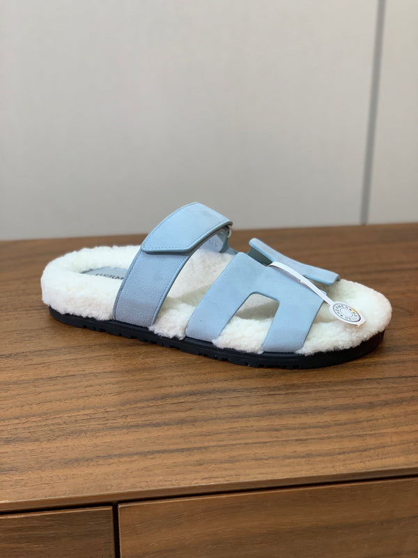 HM Chypre Sandal Cloud Blue Mix White Wool And Cowhide Lining 984208