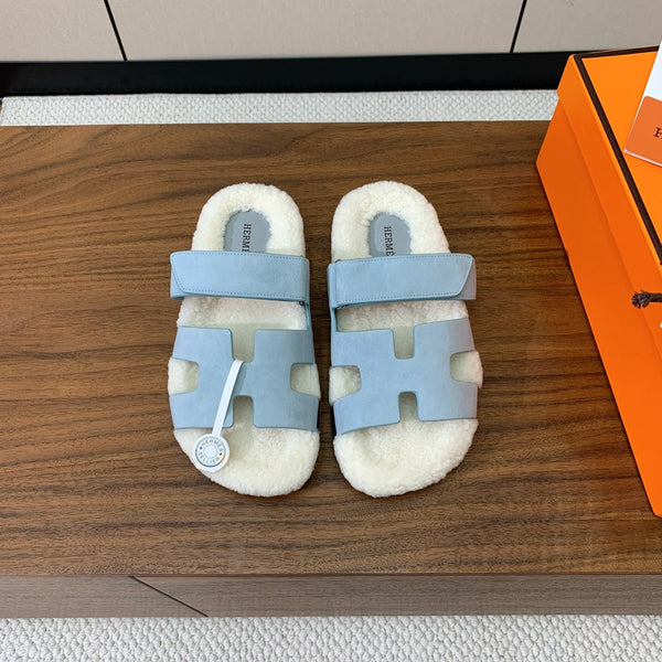 HM Chypre Sandal Cloud Blue Mix White Wool And Cowhide Lining 984208