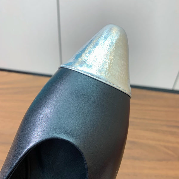 LP Rebecca Ballet Flats In Black Mix Silver Cowhide 984359