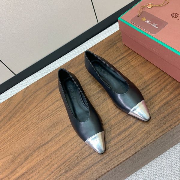 LP Rebecca Ballet Flats In Black Mix Silver Cowhide 984359