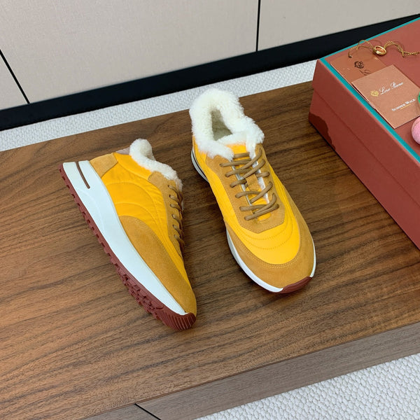 LP Week-end Walk Sneakers In Yellow Mix Dark Yellow Denim With Wool Fleece Lining 984278