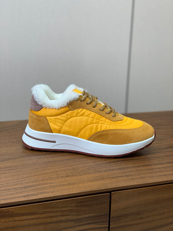 LP Week-end Walk Sneakers In Yellow Mix Dark Yellow Denim With Wool Fleece Lining 984278
